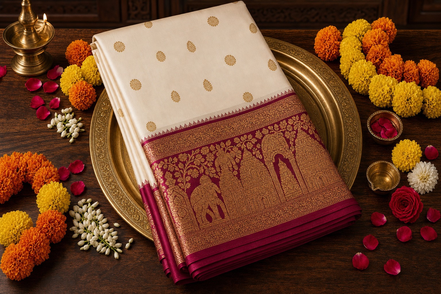 Handwoven silk saree craftsmanship