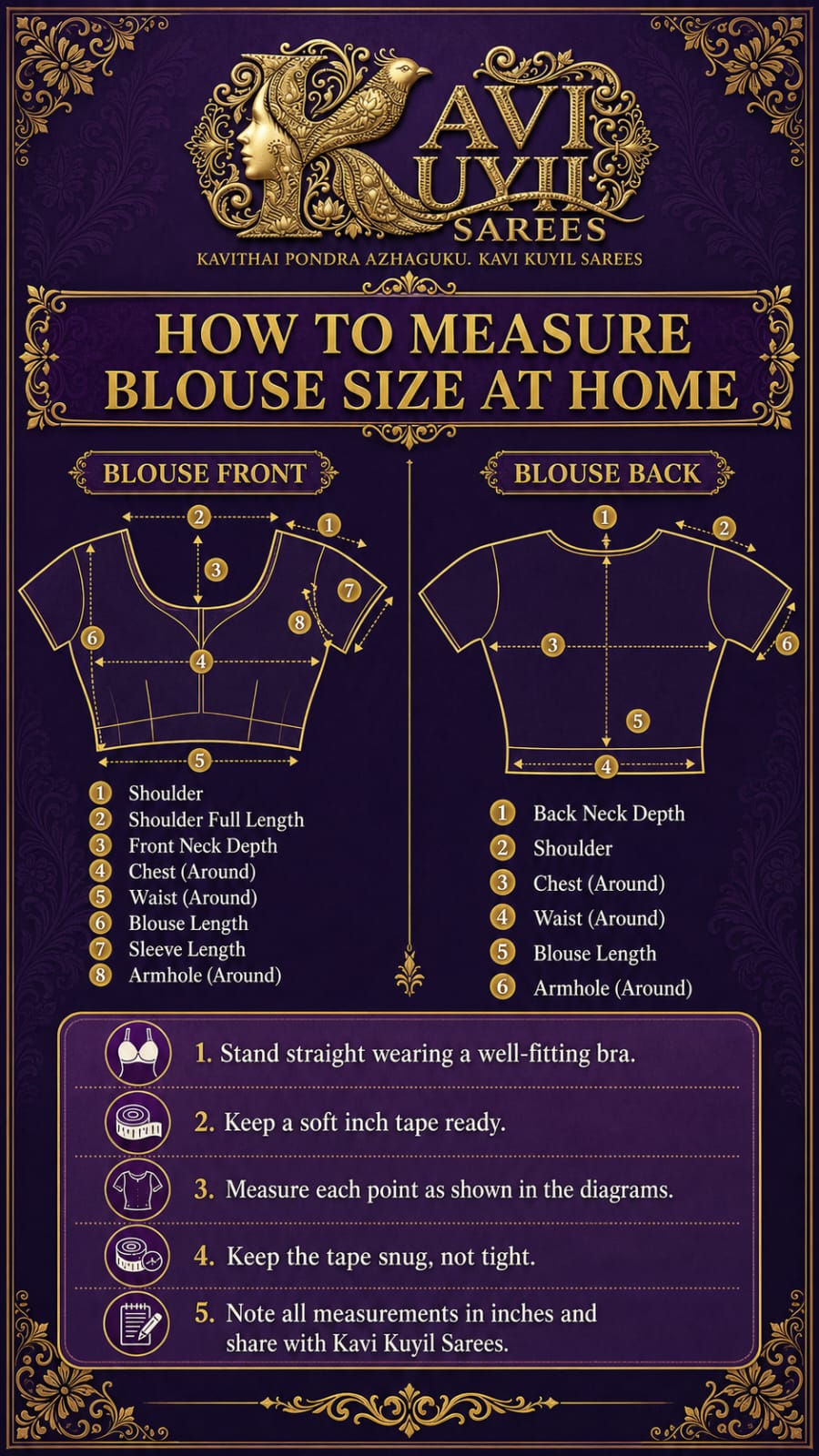 Saree size guide